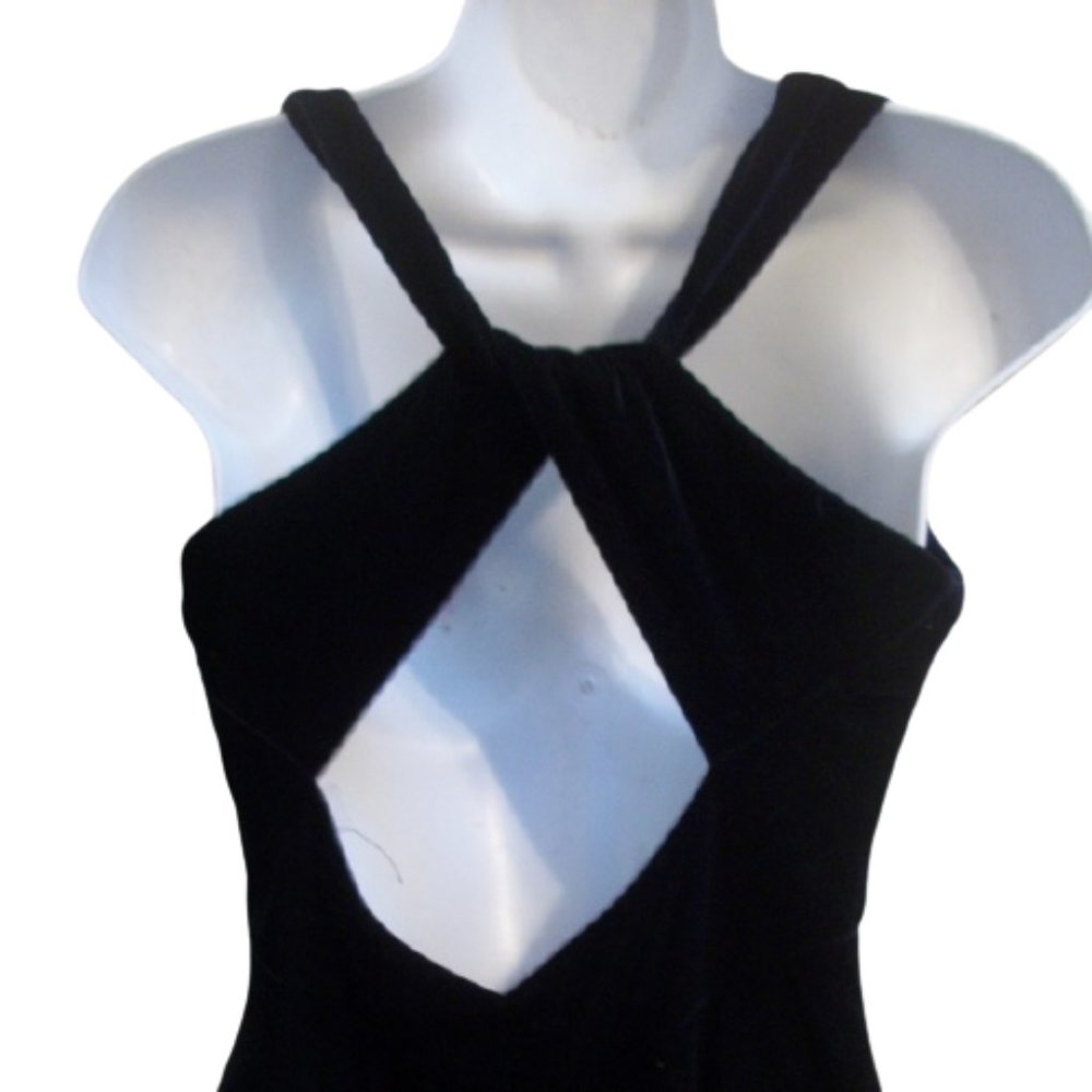 VINTAGE Velour Evening Dress BARE BACK Size 40 Euro  Fits Size Small  ---